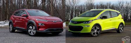 Comparaison : Chevrolet Bolt 2019 vs Hyundai Kona Électrique 2019